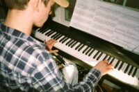 Man sitting at a keyboard