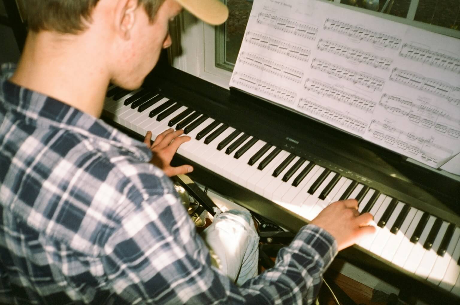 Man sitting at a keyboard